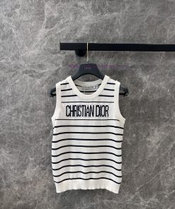 ZT61056 Dior 25Ss Spring/Summer New Letter Jacquard Stripe Knitted Tank Top | Produced Knitted 4tcrb5uh
