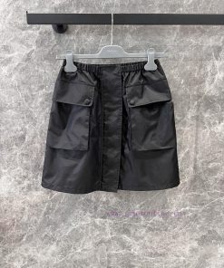 ZB60511 Prada 25Ss Early Spring New Iron Brand Micro Label Elastic Waist Pocket Half Skirt | YB dpma2c0p