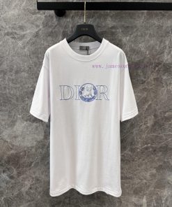 ZT60516 Dior 25Ss Early Spring New Collaboration Embroidered Loose Edition Round Neck Short Sle qrztfj80