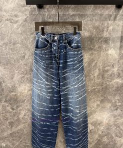 ZK60517 Chanel 25P Series Popular Pearl Print Logo Wide Leg Jeans | YB Developed And Produced F uekrq0yi