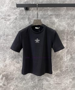 ZT60523 Fendi 25Ss Early Spring New Letter Embroidery Base Short Sleeved T-shirt | Yb Developed nw075oop