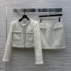 CT76020 Niche Design 25 Early Spring New Item Chanel Style Nail Bead Round Neck Short Jacket+na 1xc3sx2s