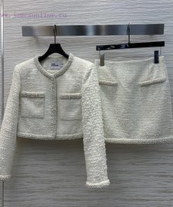 CT76020 Niche Design 25 Early Spring New Item Chanel Style Nail Bead Round Neck Short Jacket+na 1xc3sx2s