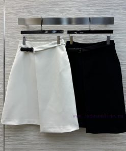 CB76037 Dior 25 Early Spring New Collection Irregular High Waist Half Skirt Leather Buckle Deco msgt3i7j