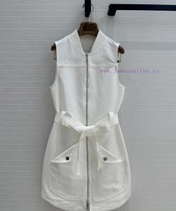 BL76063 H Majia 25 Early Spring New Product Zipper Sleeveless Dress Knitted Collar Tie Belt H S 7102wukc