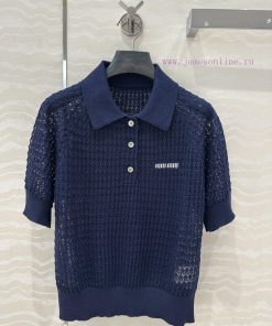 Hot Selling Recommendation: AT76071 Miu Miu Girl's Outfit Intellectual Split Hollow Polo Collar 5jutglu4