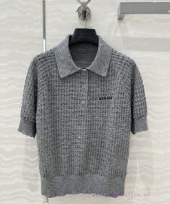 Hot Selling Recommendation: AT76071 Miu Miu Girl's Outfit Intellectual Split Hollow Polo Collar mpn37igi