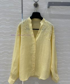 High End AC76073 Zm Vacation Style White Rich Beauty Must Enter High-end 100% Linen Shirt Impor cky8qa2p