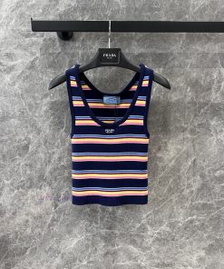 ZT60535 Prada 25Ss Early Spring New Color Striped Knitted Vest | Yb Developed And Produced Cust h4gh7ful