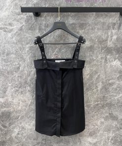 ZL60537 Dior 25Ss Spring/Summer New Black And White Cotton Strap Top Dress 丨 YB Development Pro 7qqvecjo