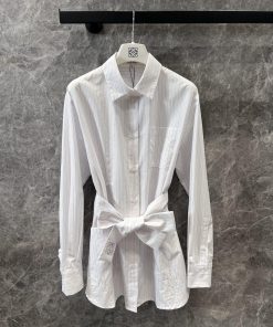 ZL60539 Loewe 25Ss Spring/Summer New Product Striped Belt Shirt Dress | Produced With Full Body ak9b9l62