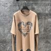 ZT60553 Acne Studios 25Ss Early Spring New Love Printed Loose Fake Two Piece Long Sleeve Mesh T jqrtmhz0