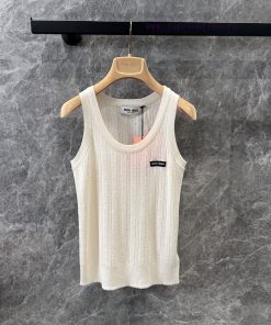 ZT60558 Miu Miu 25Ss Early Spring New Micro Label Hollow Knitted Tank Top | YB Developed Heavy k6gi1lrw