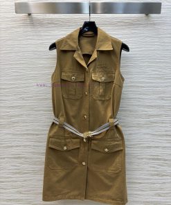 CL76087 Miu Miu 25 New Style Maillard Workwear Style Vest Skirt Stylish And Fashionable With A 0h2wnqfb