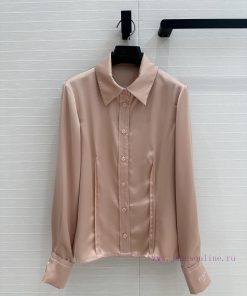 Highly Recommended BC76092 Fen * Early Spring New Product Champagne Powder Acetate Silk Shirt C kwt86003