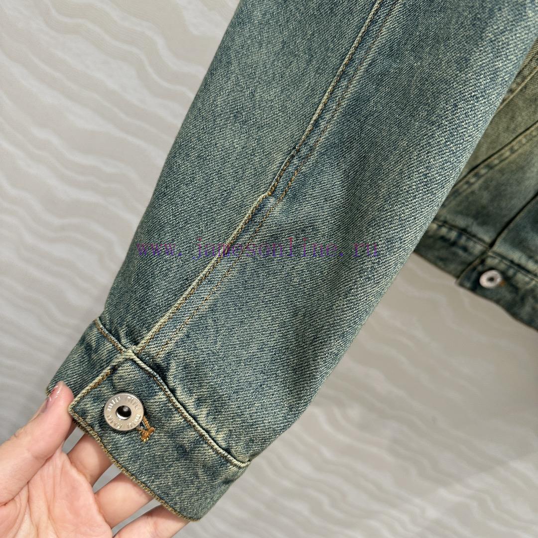 AW75197 Miu Miu Girls' Cowboy Jacket 25s Early Spring New Product Rascal And Handsome Ceiling A 5jl9pms5 - Image 6