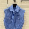 ️ AC75166 Miu Miu Wear 25s Spring/Summer New Product Scout Series Tie Vest Shirt Fashionable El 1du031hv