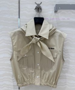 ️ AC75166 Miu Miu Wear 25s Spring/Summer New Product Scout Series Tie Vest Shirt Fashionable El 0qvrqwbg