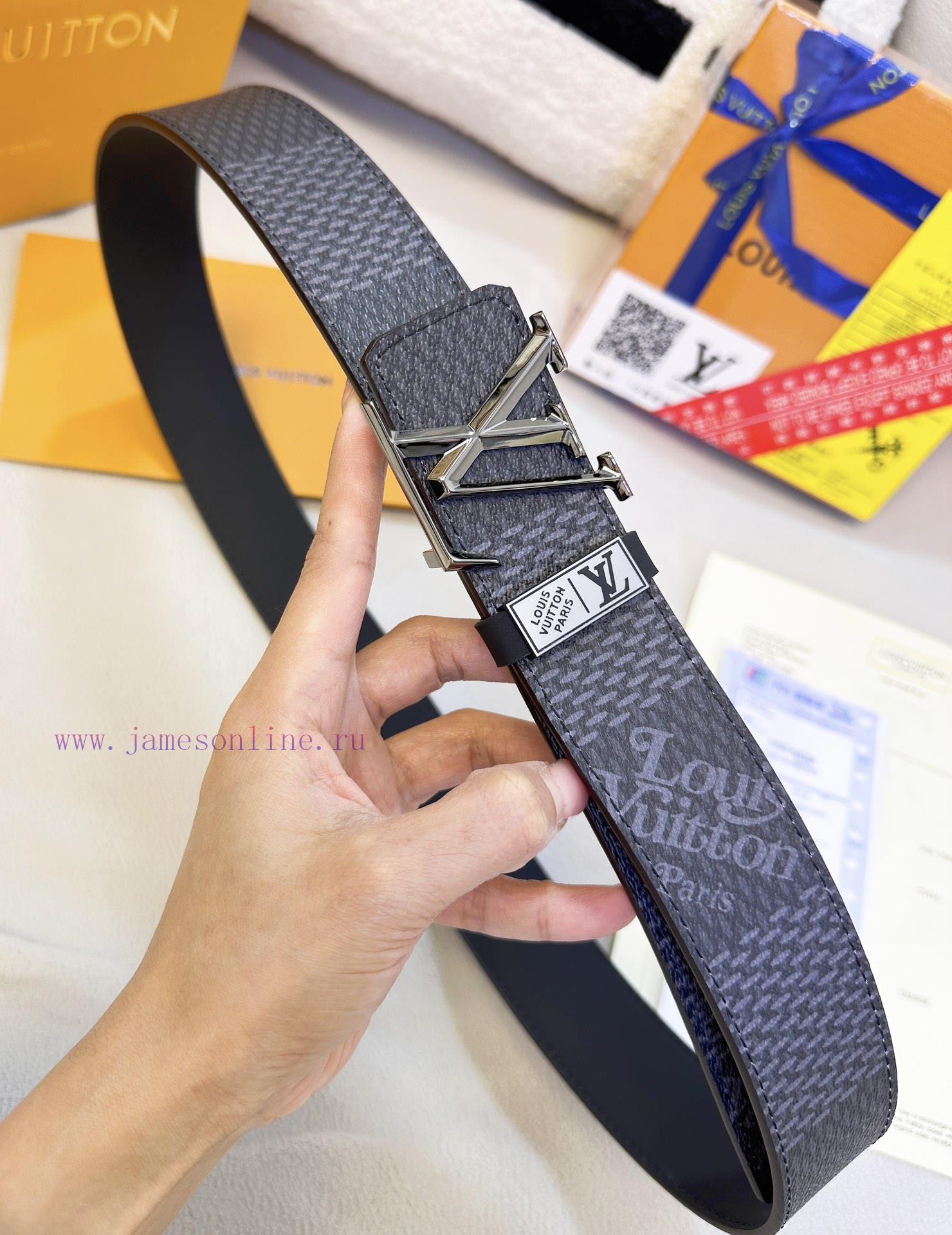 Belt LV Louis ReproductionBelt made of 100% head layer cowhide, ensuring a three-dimensional twh07kjq - Image 5