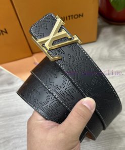 LV. Louis Vuitton 40MM wide double-sided original calf leather with a single ruthenium palla qwm602jc
