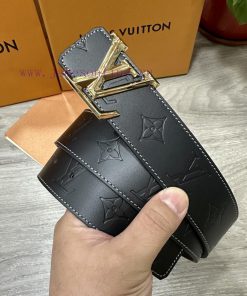 LV. Louis Vuitton 40MM wide double-sided original calf leather with a single ruthenium palla 1iovco4j