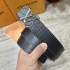 LV. Louis Vuitton 40MM wide double-sided original calf leather with a single ruthenium palla 5oh8p3ex