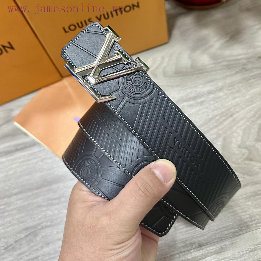 LV. Louis Vuitton 40MM wide double-sided original calf leather with a single ruthenium palla 5oh8p3ex - Image 2