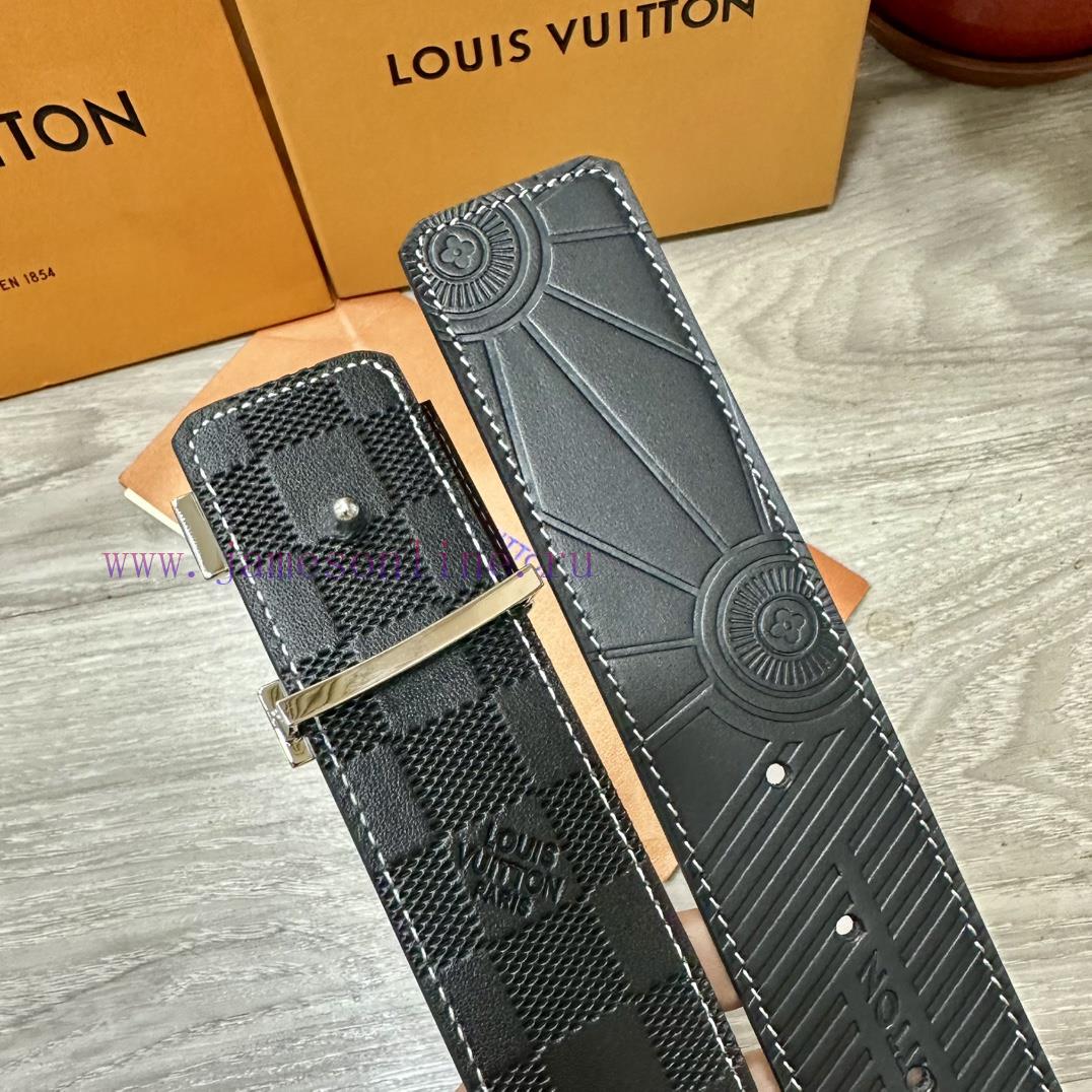 LV. Louis Vuitton 40MM wide double-sided original calf leather with a single ruthenium palla 5oh8p3ex - Image 6