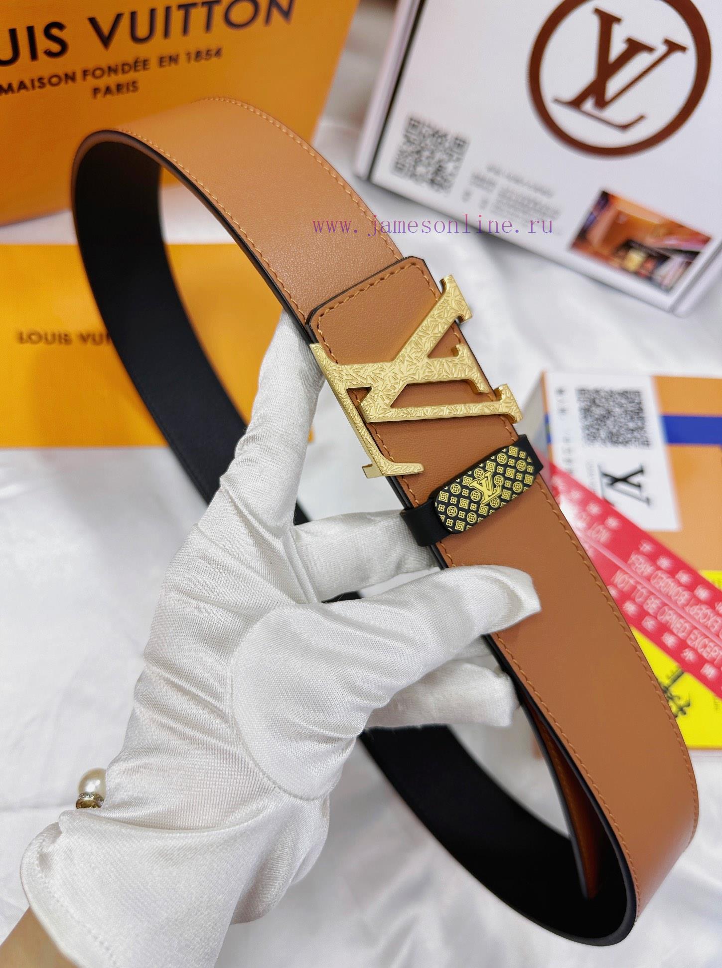 Belt LV Louis Vuitton Top Remakes-The waistband is made of 100% cowhide, ensuring genuine le p8hkyon3 - Image 5