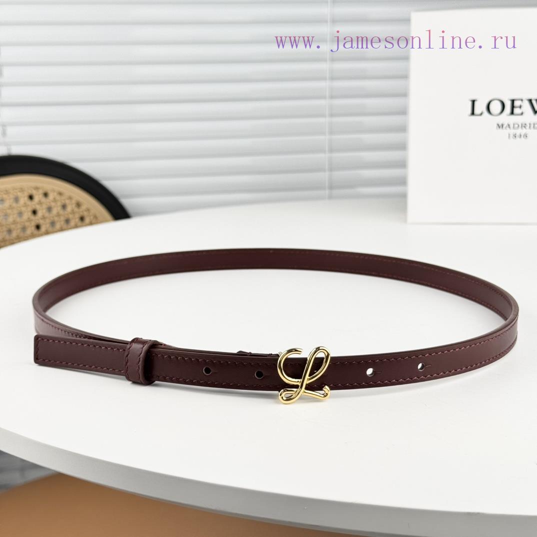 Loewe W2024Ss autumn and winter new smooth calf leather belt with L letter combination needl 1uvqegg0 - Image 2