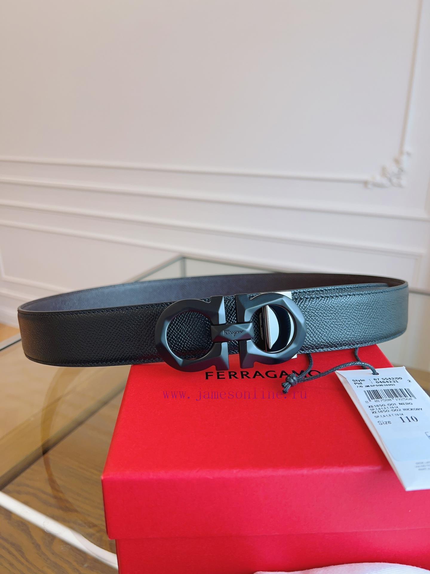 Ferragamo. FerragamoNew full width 3.5cm high-end customized men's belt double-sided importe gtqn3wsi - Image 3