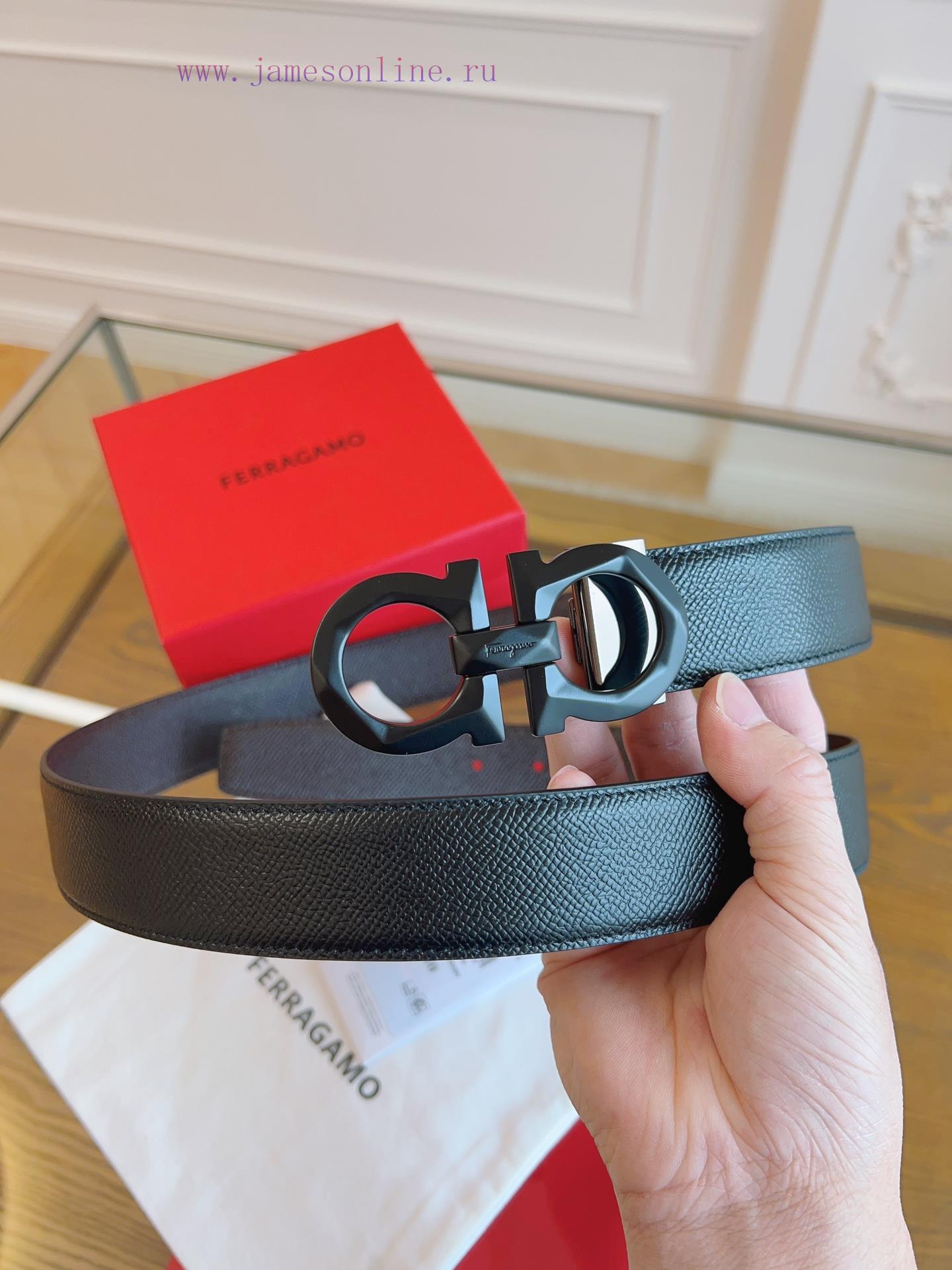 Ferragamo. FerragamoNew full width 3.5cm high-end customized men's belt double-sided importe gtqn3wsi - Image 4