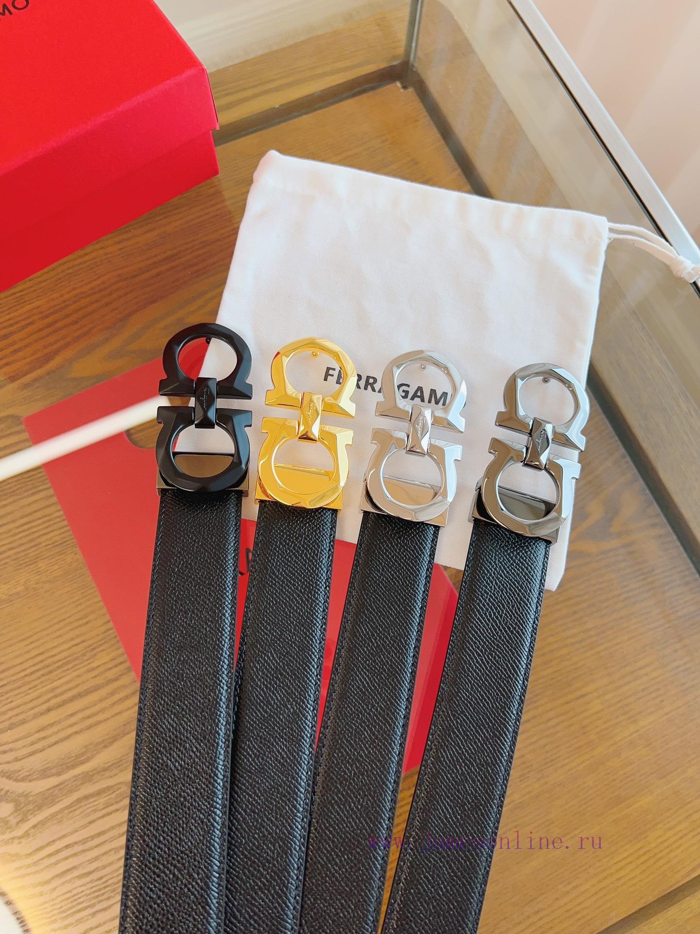 Ferragamo. FerragamoNew full width 3.5cm high-end customized men's belt double-sided importe gtqn3wsi - Image 8