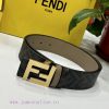 FENDI's dual ring front and back waist belt with FF nail buckle, brown Cuoio Romano leather y93kpx4t