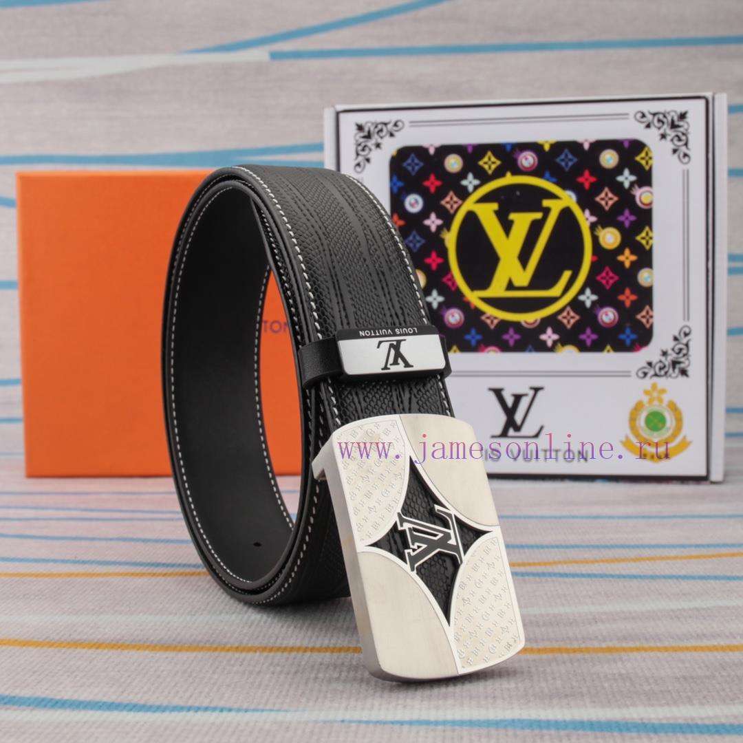 Belt and belt LV Louis Vuitton leather beltMen's belt material: 100% head layer cowhide belt opre09mu - Image 6