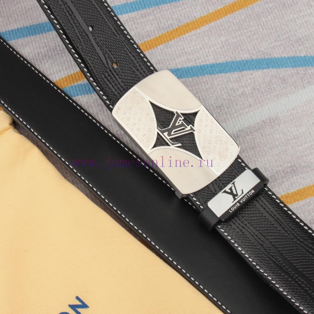 Belt and belt LV Louis Vuitton leather beltMen's belt material: 100% head layer cowhide belt opre09mu - Image 7