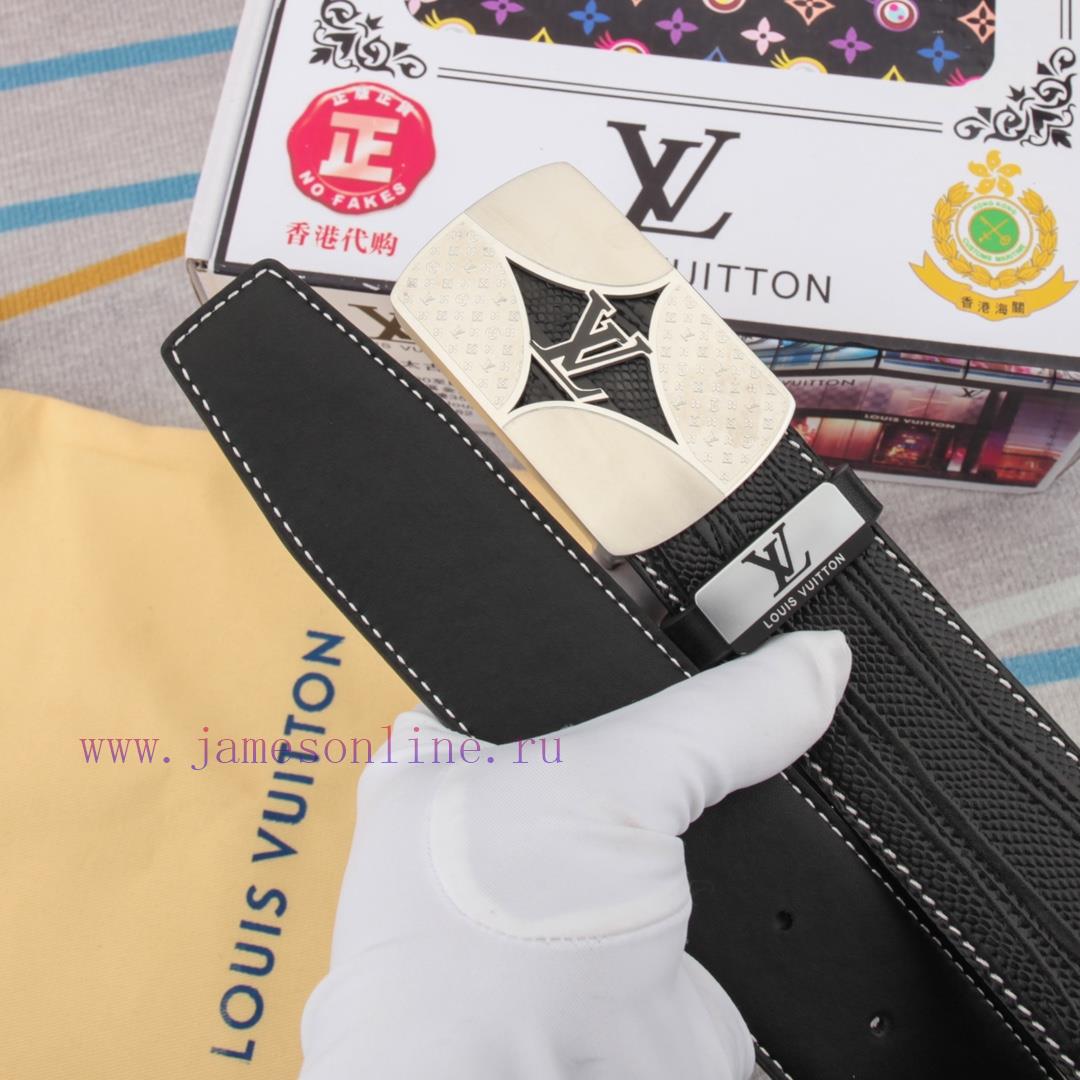 Belt and belt LV Louis Vuitton leather beltMen's belt material: 100% head layer cowhide belt opre09mu - Image 8
