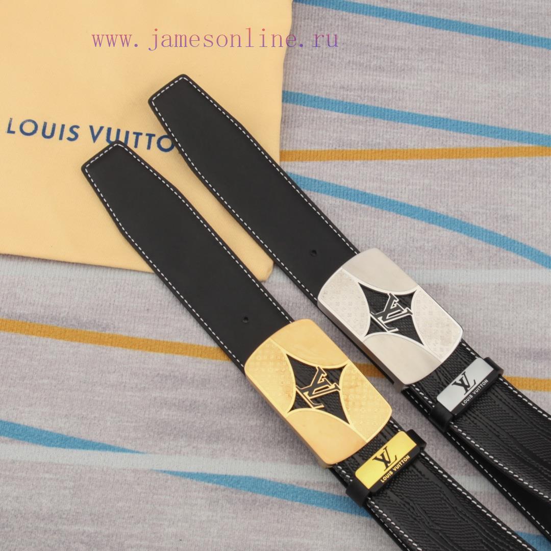 Belt and belt LV Louis Vuitton leather beltMen's belt material: 100% head layer cowhide belt opre09mu - Image 10