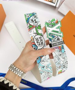 Belt LV Louis ️Belt made of 100% head layer cowhide, guaranteed genuine leather 24k hollow m hhke074c