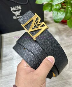 MCM 40MM wide double-sided original calf leather with a single ruthenium palladium plated bu 433bnb12