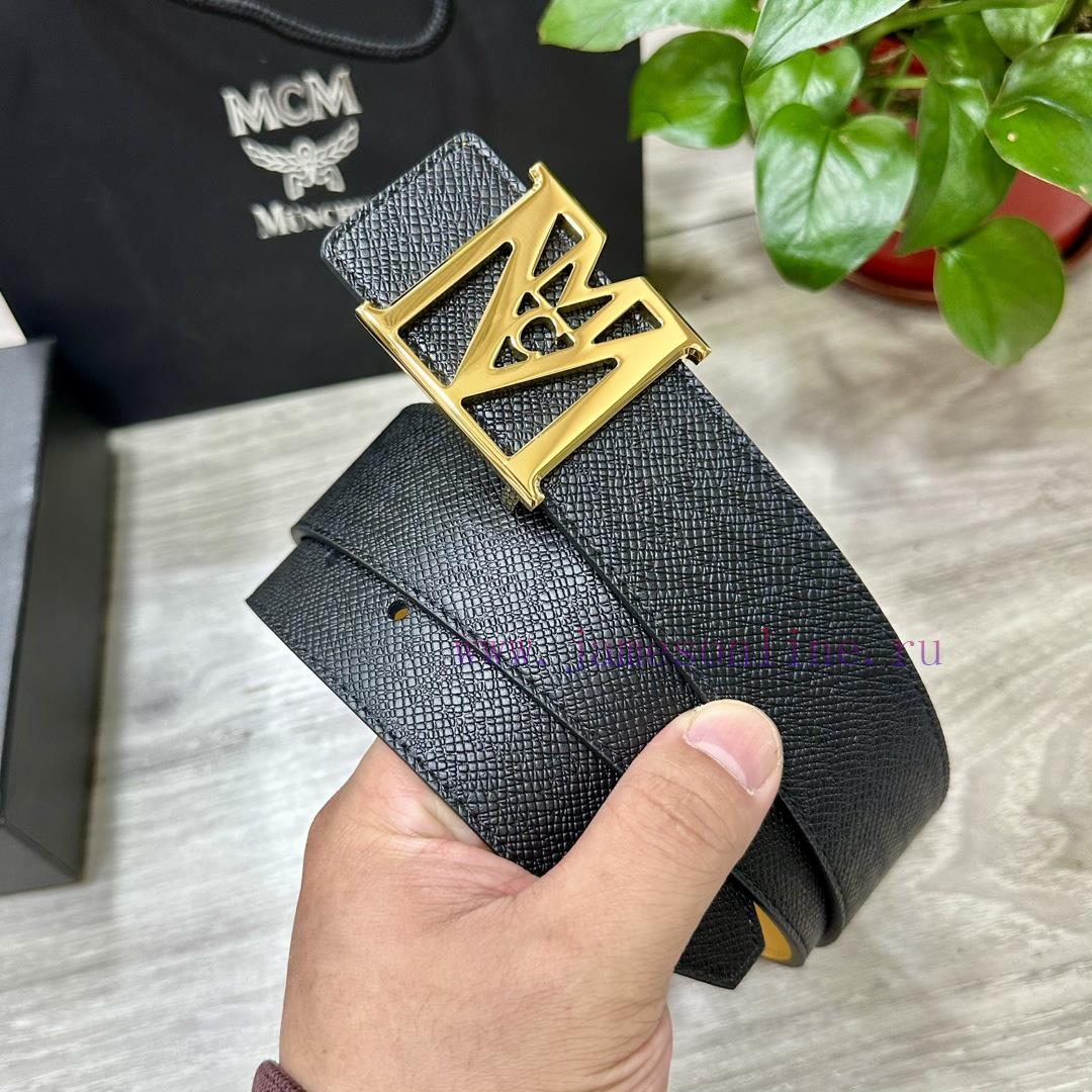 MCM 40MM wide double-sided original calf leather with a single ruthenium palladium plated bu 433bnb12 - Image 2