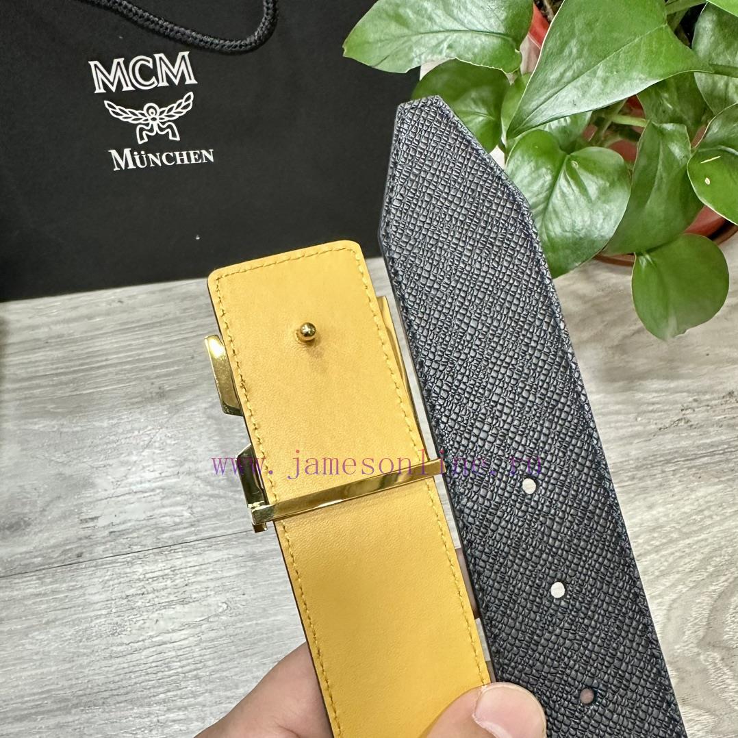 MCM 40MM wide double-sided original calf leather with a single ruthenium palladium plated bu 433bnb12 - Image 6