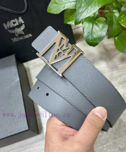 MCM 40MM wide double-sided original calf leather with a single ruthenium palladium plated bu 8k8t5vo1