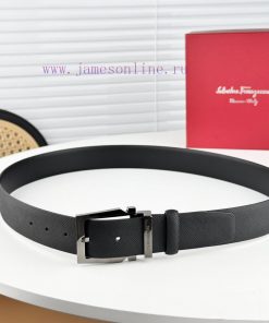 Ferragamo Belt Double sided Head Layer - Original Leather 3.5cm Trimmable, Identify Latest L wblt00bc