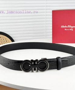 Ferragamo Belt Double sided Head Layer - Original Leather 3.5cm Trimmable, Identify Latest L 7y689ib9