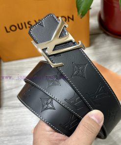 LV. Louis Vuitton 40MM wide double-sided original calf leather with a single ruthenium palla u19yyswt