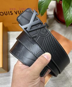 LV. Louis Vuitton 40MM wide double-sided original calf leather with a single ruthenium palla 99dzajhb