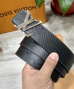 LV. Louis Vuitton 40MM wide double-sided original calf leather with a single ruthenium palla 5nb0gmia