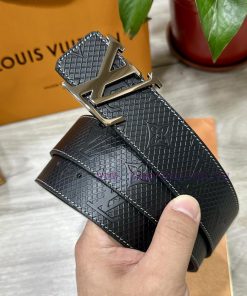 LV. Louis Vuitton 40MM wide double-sided original calf leather with a single ruthenium palla q38imiod