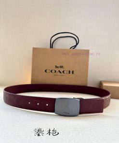 The 3.7cm wide COACH double-sided belt is made of sports calf leather and comes with a class 2ssn66of